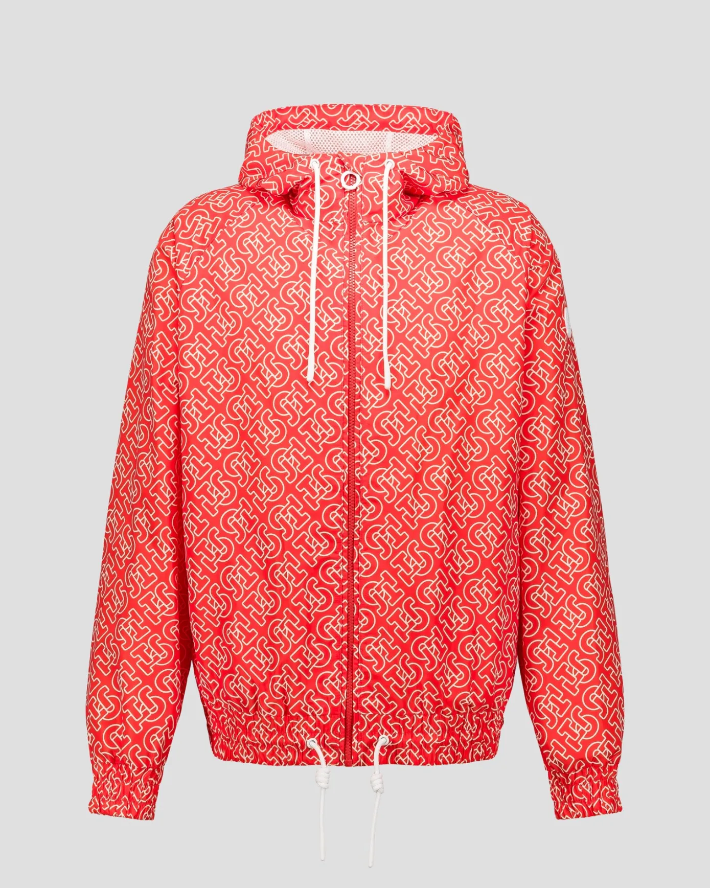 Blouson coupe-vent léger à capuche Mono rouge feu Storm monogram