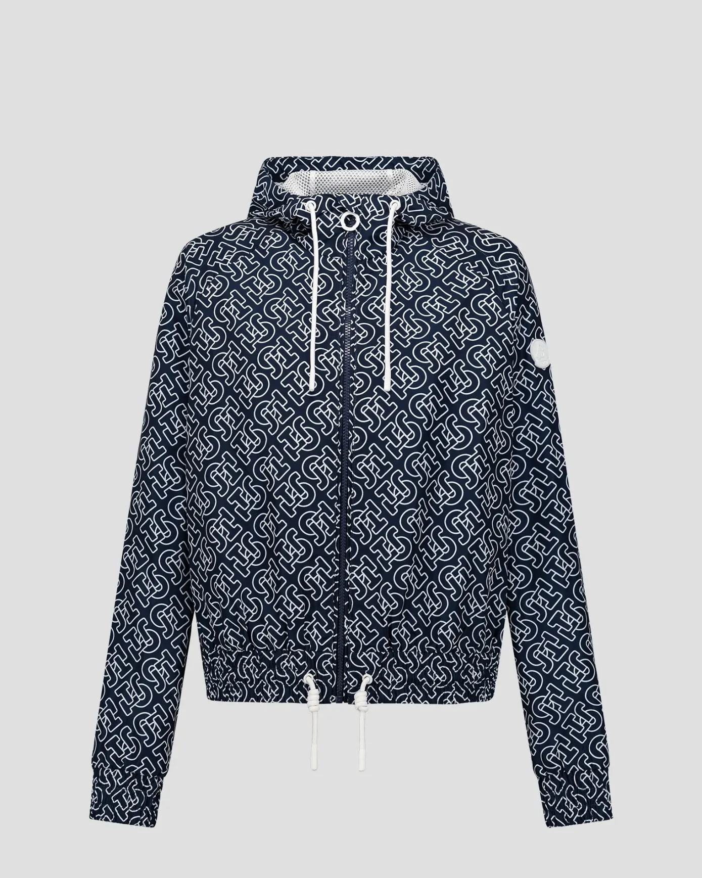 Blouson coupe-vent léger à capuche Mono marine Alize monogram