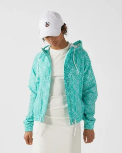 Blouson coupe-vent léger à capuche Mono lagon Alize monogram