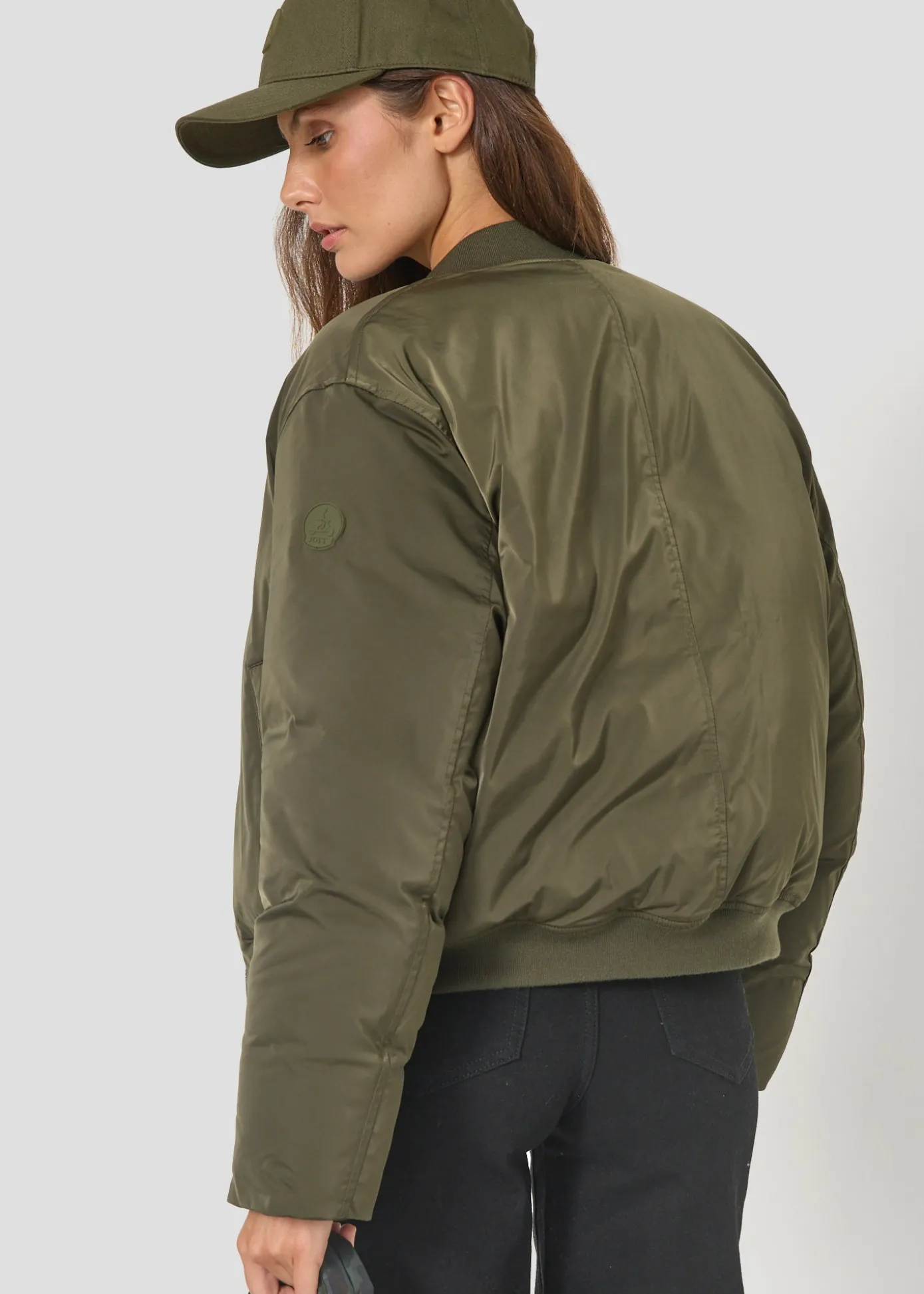 Bomber satin Army foncé Inael