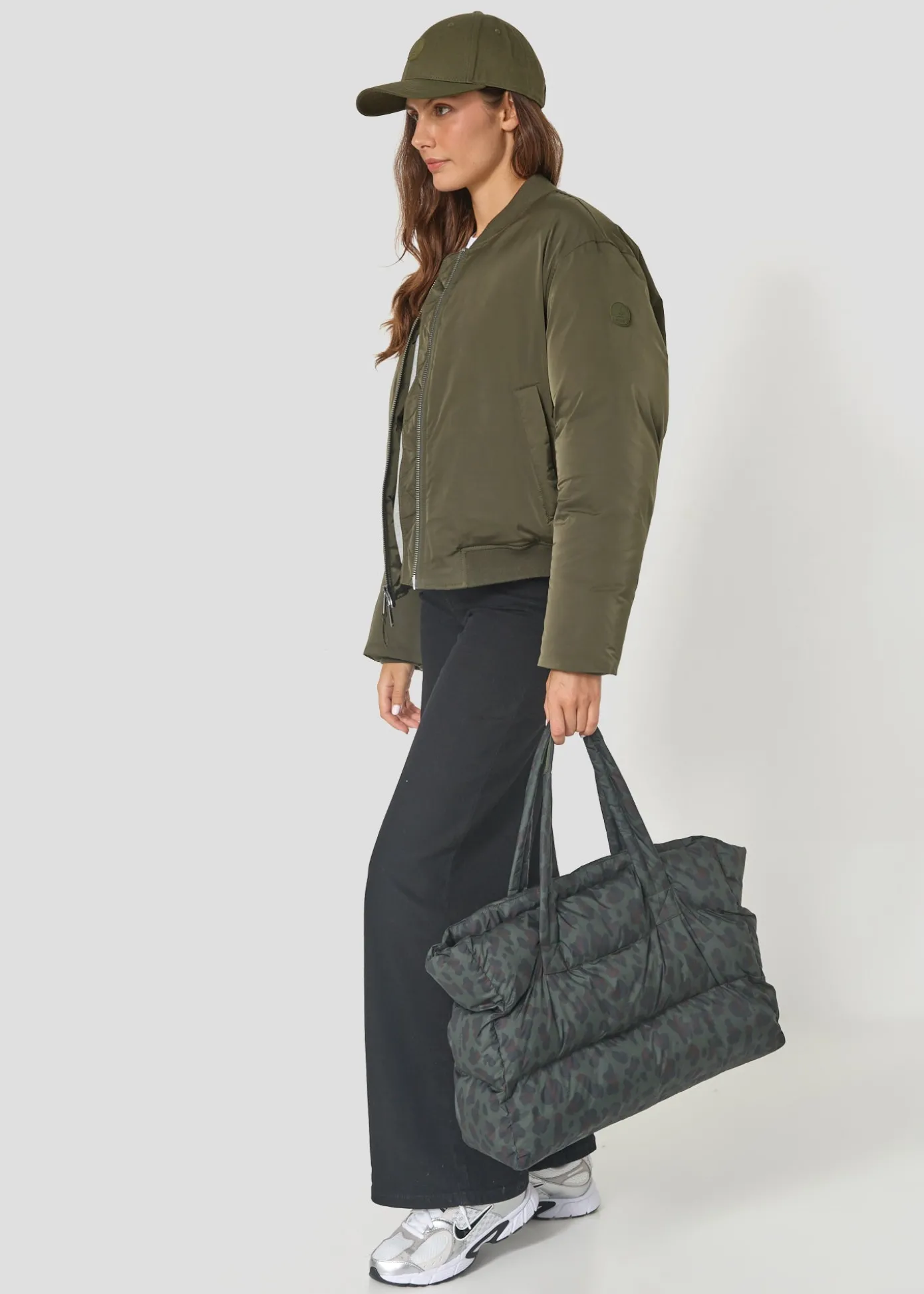 Bomber satin Army foncé Inael