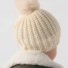 Bonnet à pompons Naturel Langley