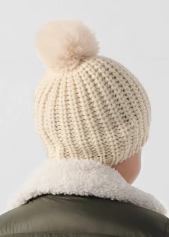 Bonnet à pompons Naturel Langley