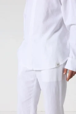 Chemise mixte en lin Blanc Calypso