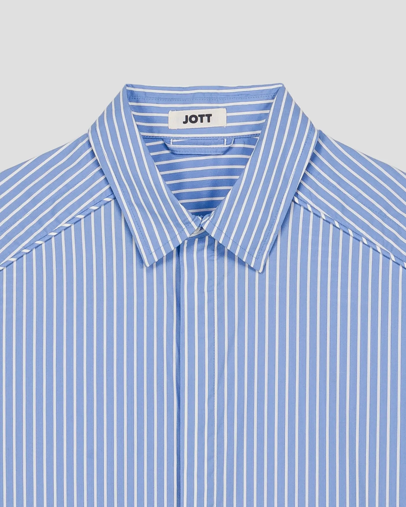 Chemise mixte en popeline Bleu céleste rayé Duffy stripe