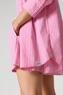 Chemise mixte en popeline Pink antique rayé Duffy stripe