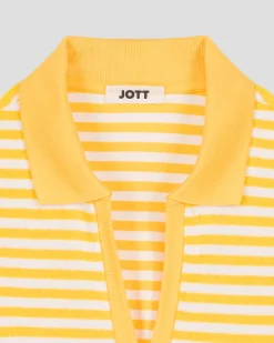 Crop-Top éponge Jaune abeille rayé Bay stripe