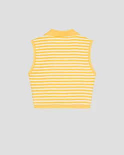 Crop-Top éponge Jaune abeille rayé Bay stripe