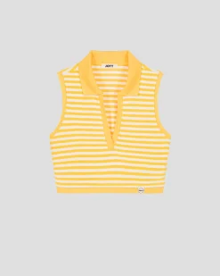 Crop-Top éponge Jaune abeille rayé Bay stripe