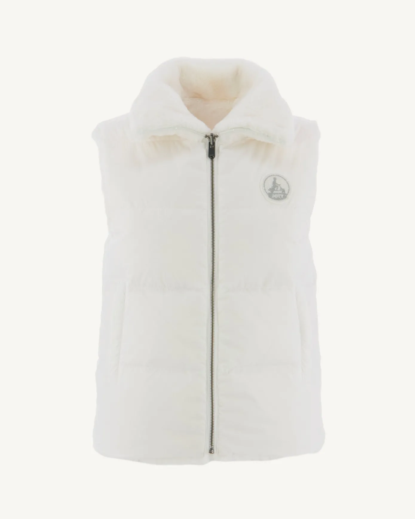 Doudoune avec des cristaux Swarovski®️ sans manches réversible Grand Froid Blanc Daria