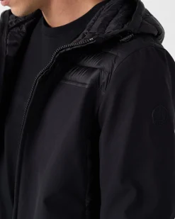 Doudoune bi-matière softshell Noir Paco 2.0