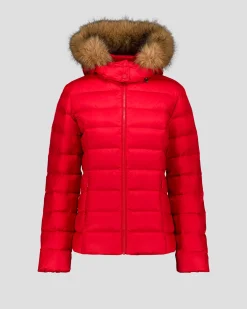 Doudoune à capuche Grand Froid Rouge carmin Luxe