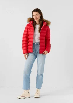 Doudoune à capuche Grand Froid Rouge carmin Luxe