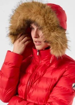 Doudoune à capuche Grand Froid Rouge carmin Luxe