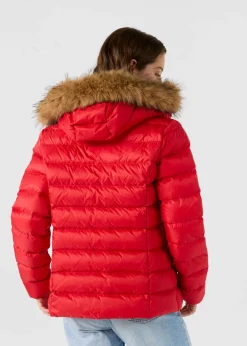 Doudoune à capuche Grand Froid Rouge carmin Luxe