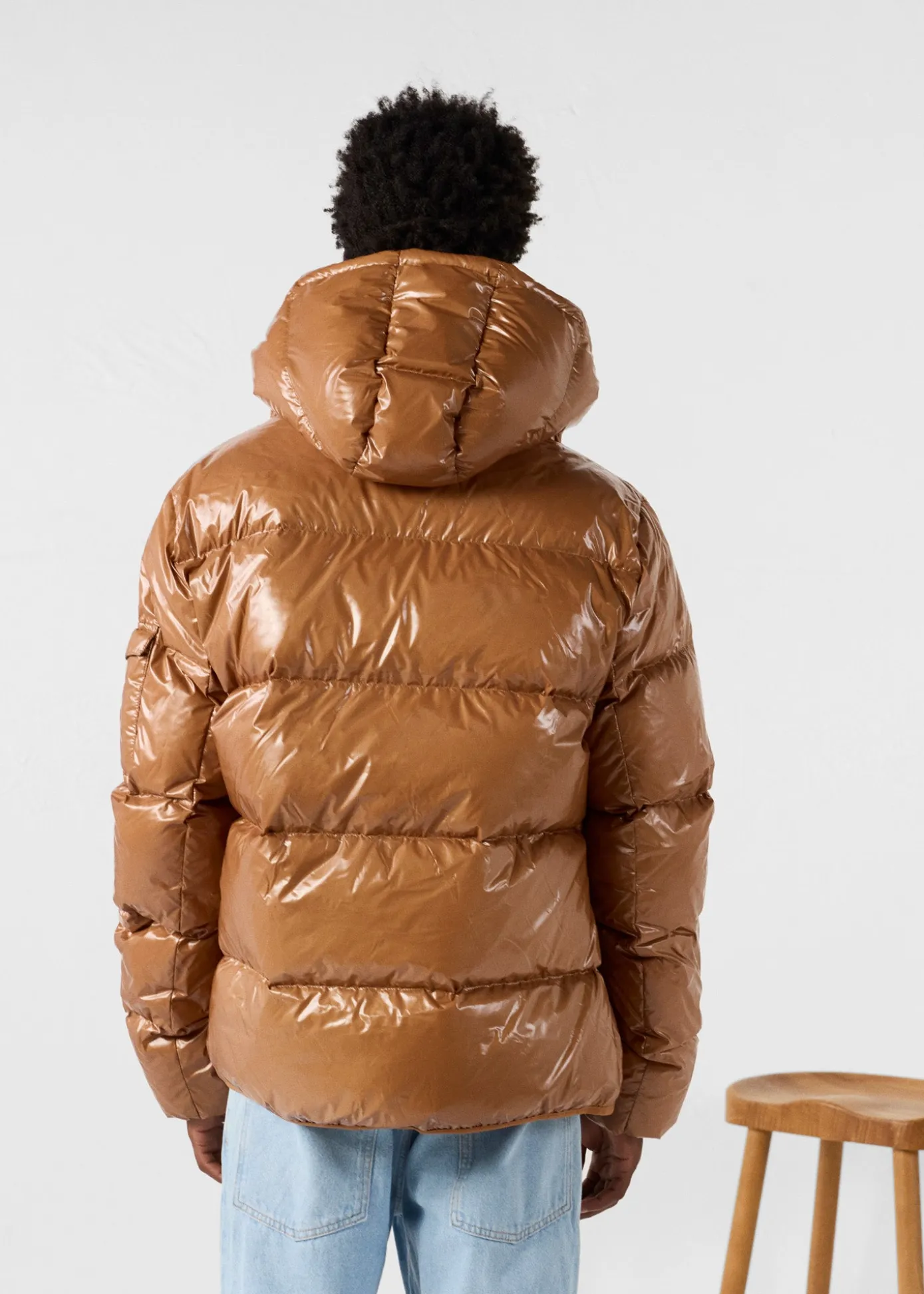 Doudoune à capuche Grand Froid Sucre roux Java laquée
