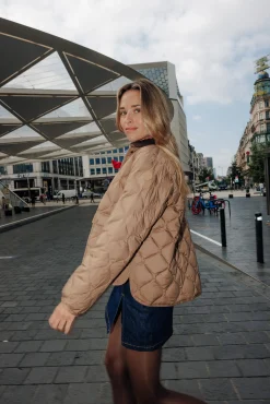Doudoune courte oversize Beige fumé Edna
