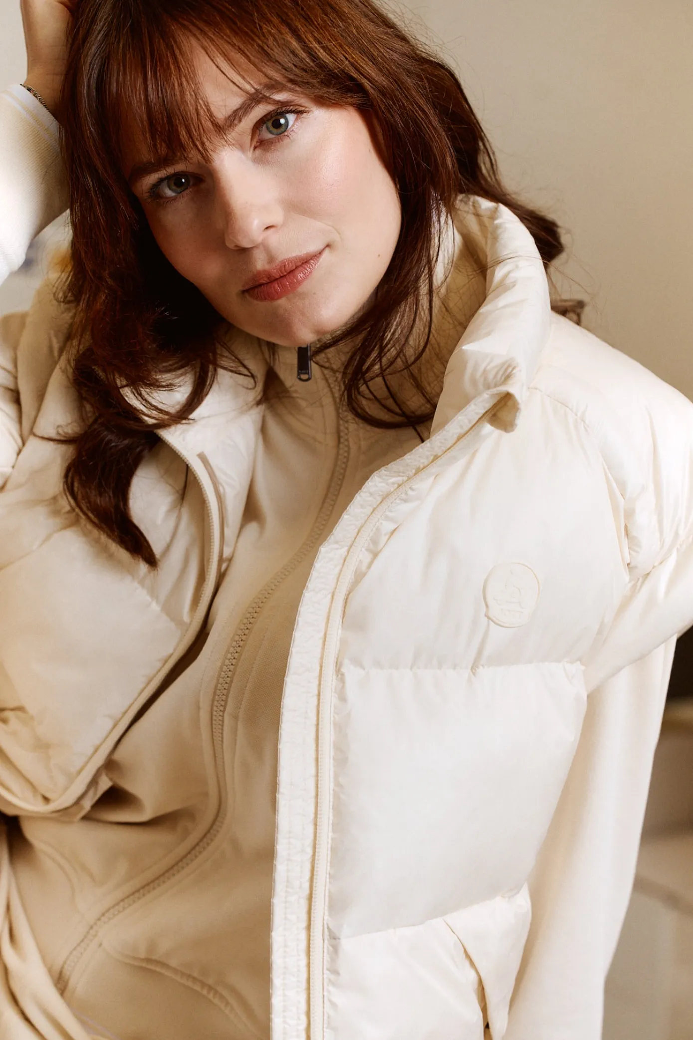 Doudoune courte oversize sans manches Naturel Lyna