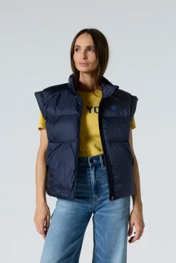 Doudoune courte oversize sans manches Marine Lyna