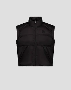 Doudoune courte oversize sans manches Noir Lyna