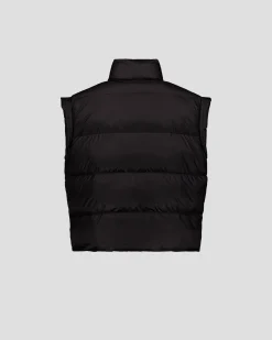 Doudoune courte oversize sans manches Noir Lyna