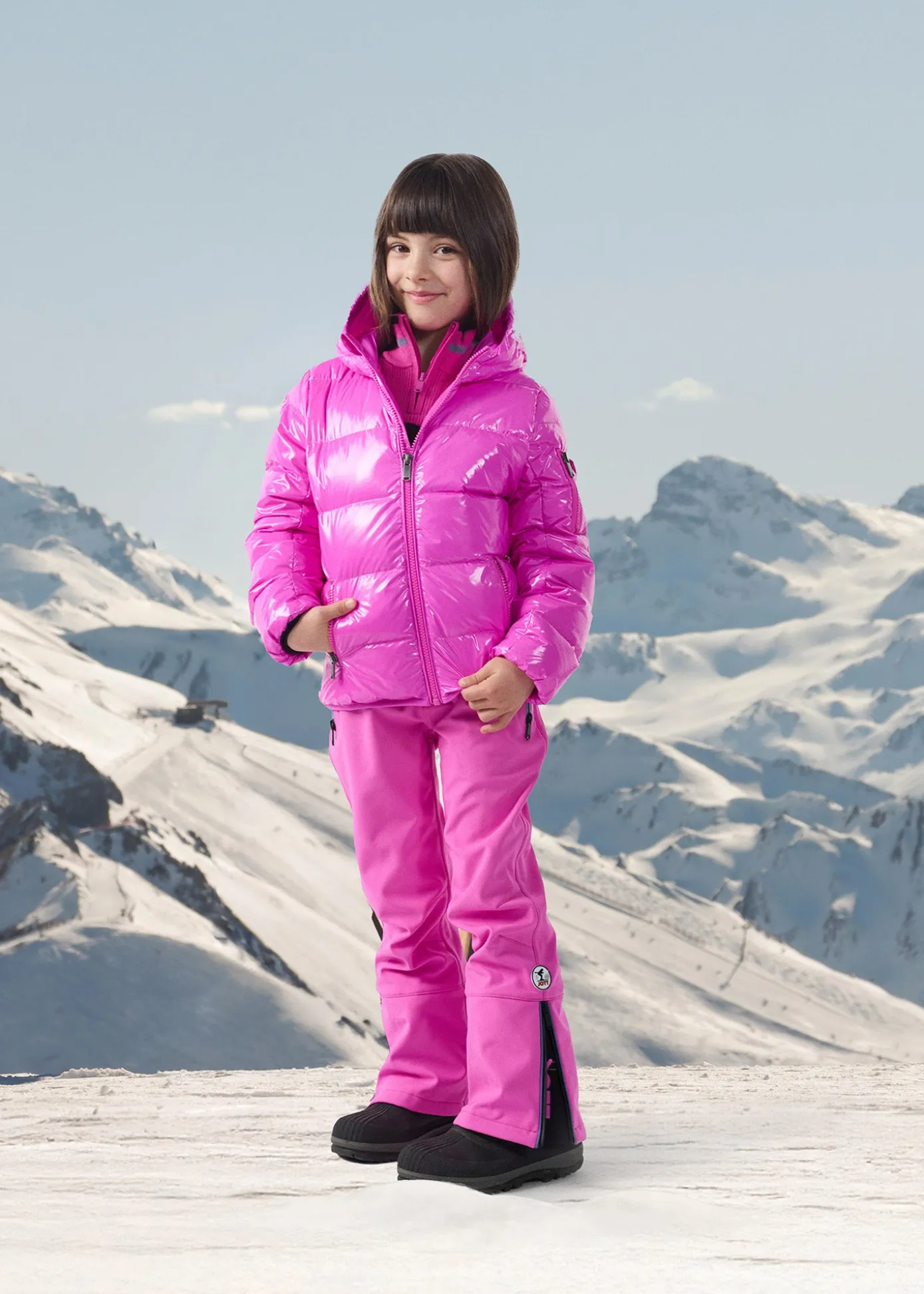 Doudoune enfant Grand Froid laquée Rose électrique Kazan