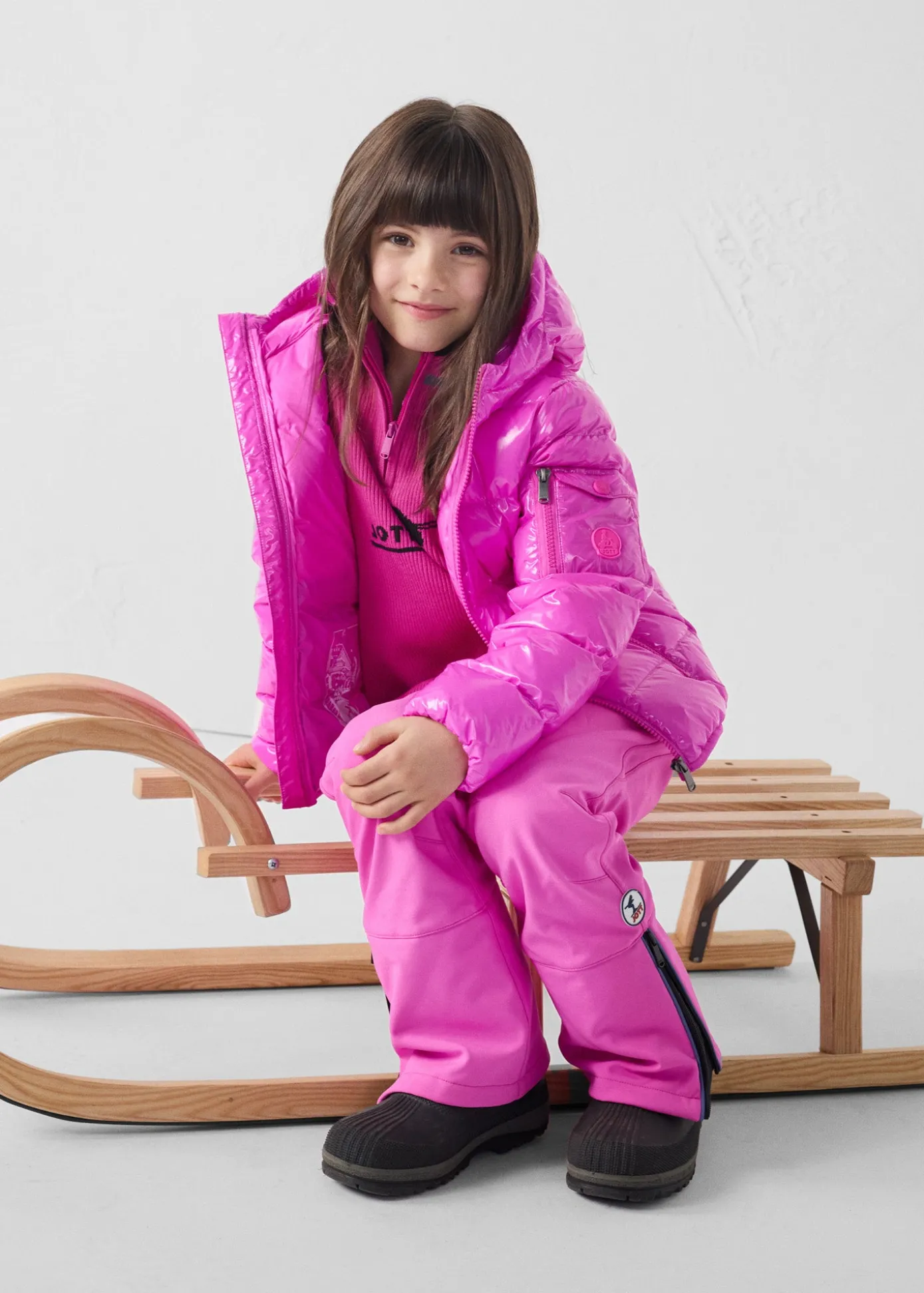 Doudoune enfant Grand Froid laquée Rose électrique Kazan