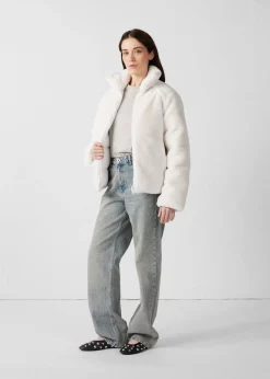 Doudoune fausse fourrure Blanc Olga