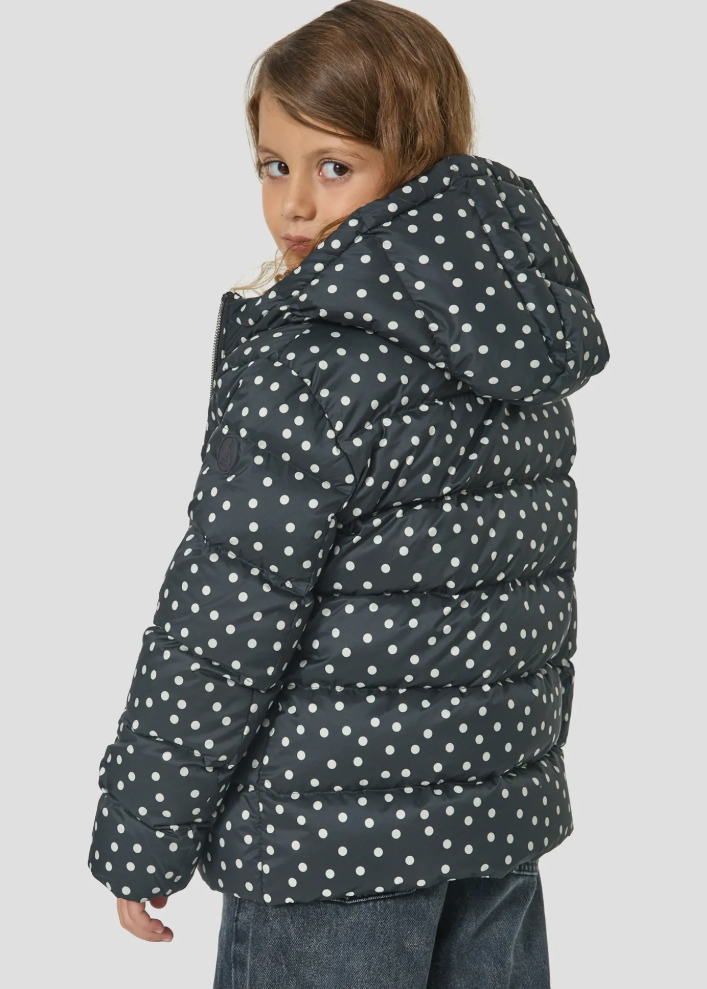 Doudoune Grand Froid enfant Pois noirs Sochi print