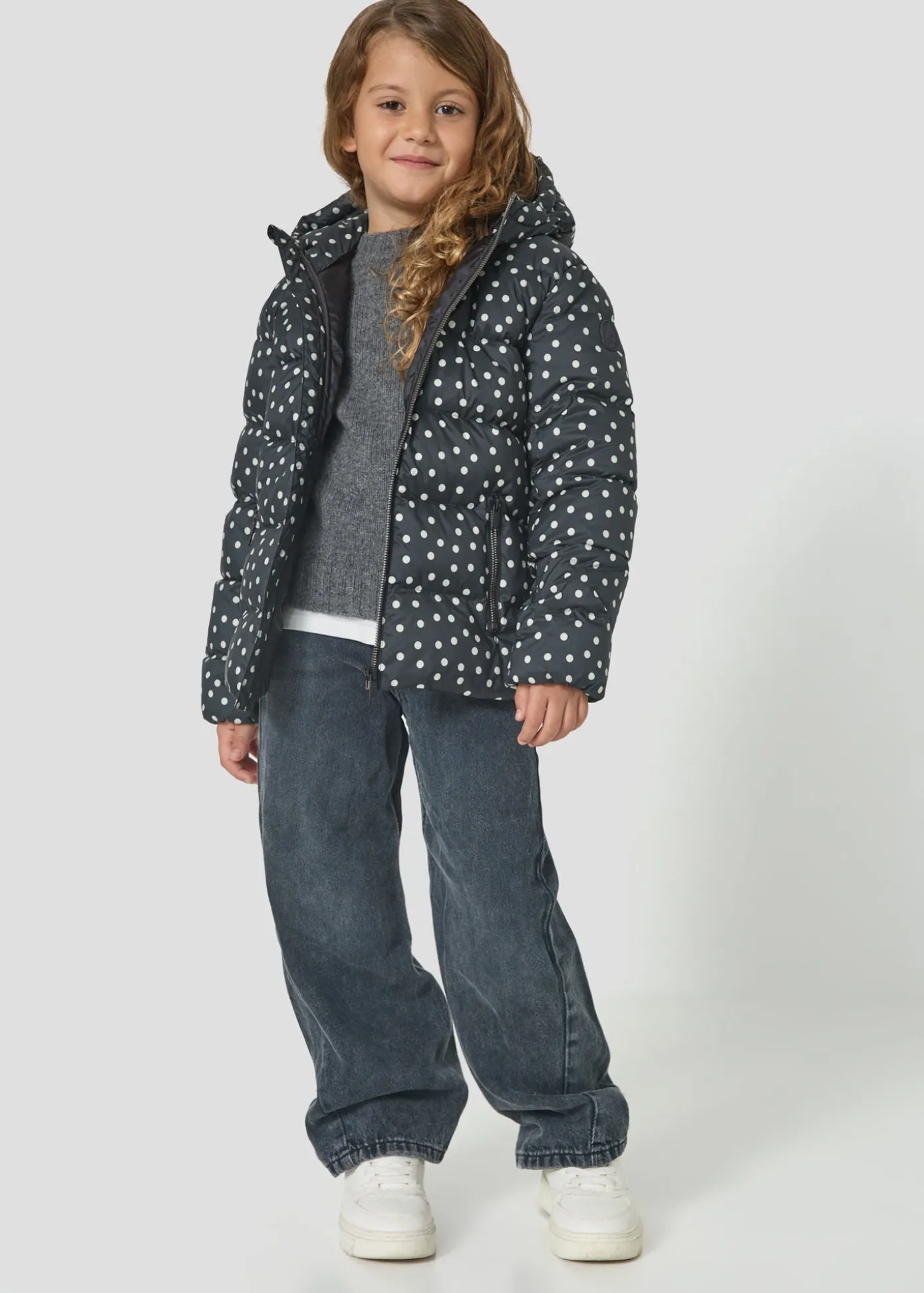 Doudoune Grand Froid enfant Pois noirs Sochi print