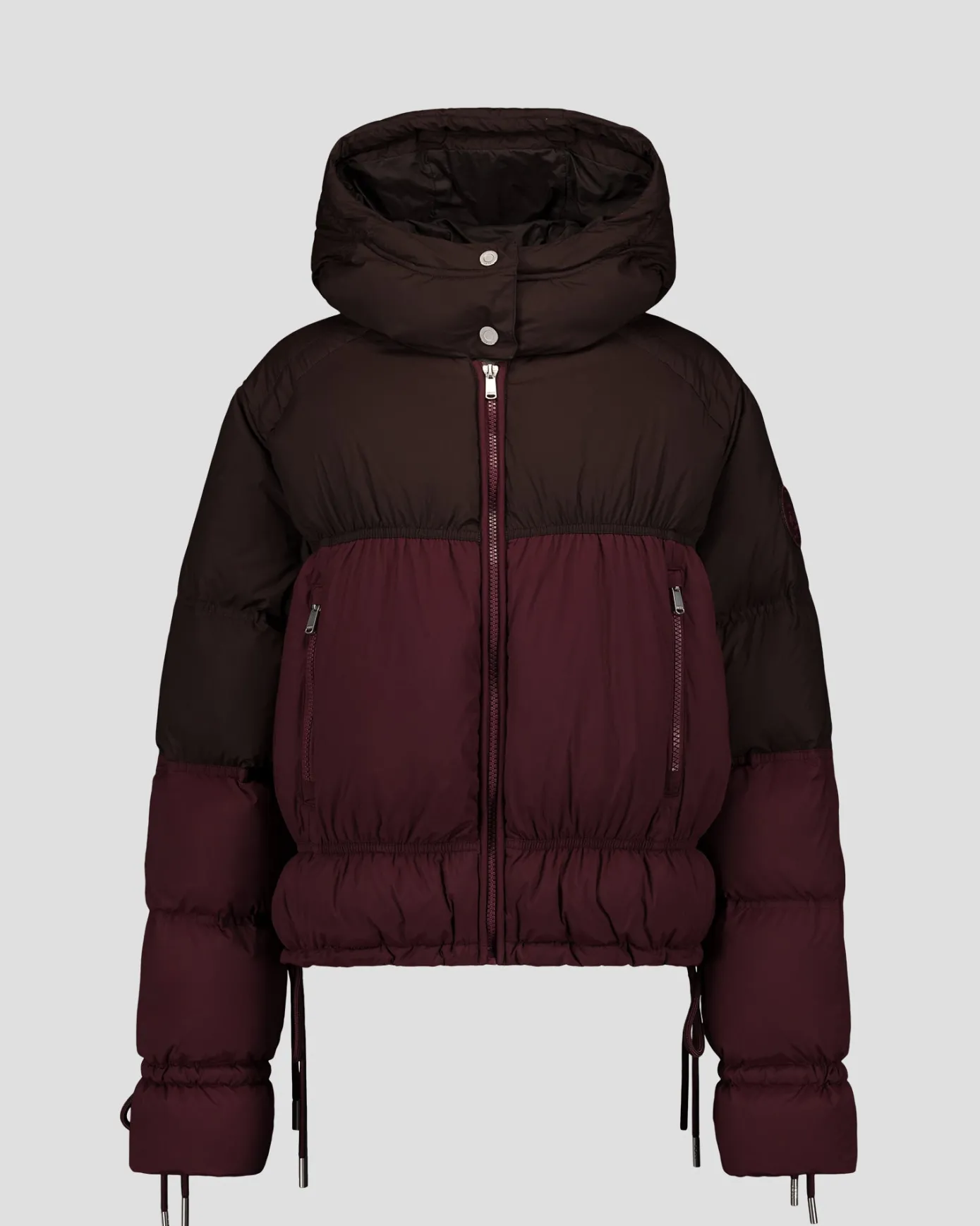 Doudoune Grand Froid esprit puffer Cerise noir/Café noir Nami Colorblock