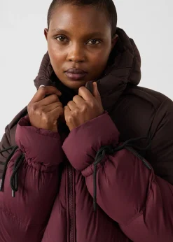 Doudoune Grand Froid esprit puffer Cerise noir/Café noir Nami Colorblock