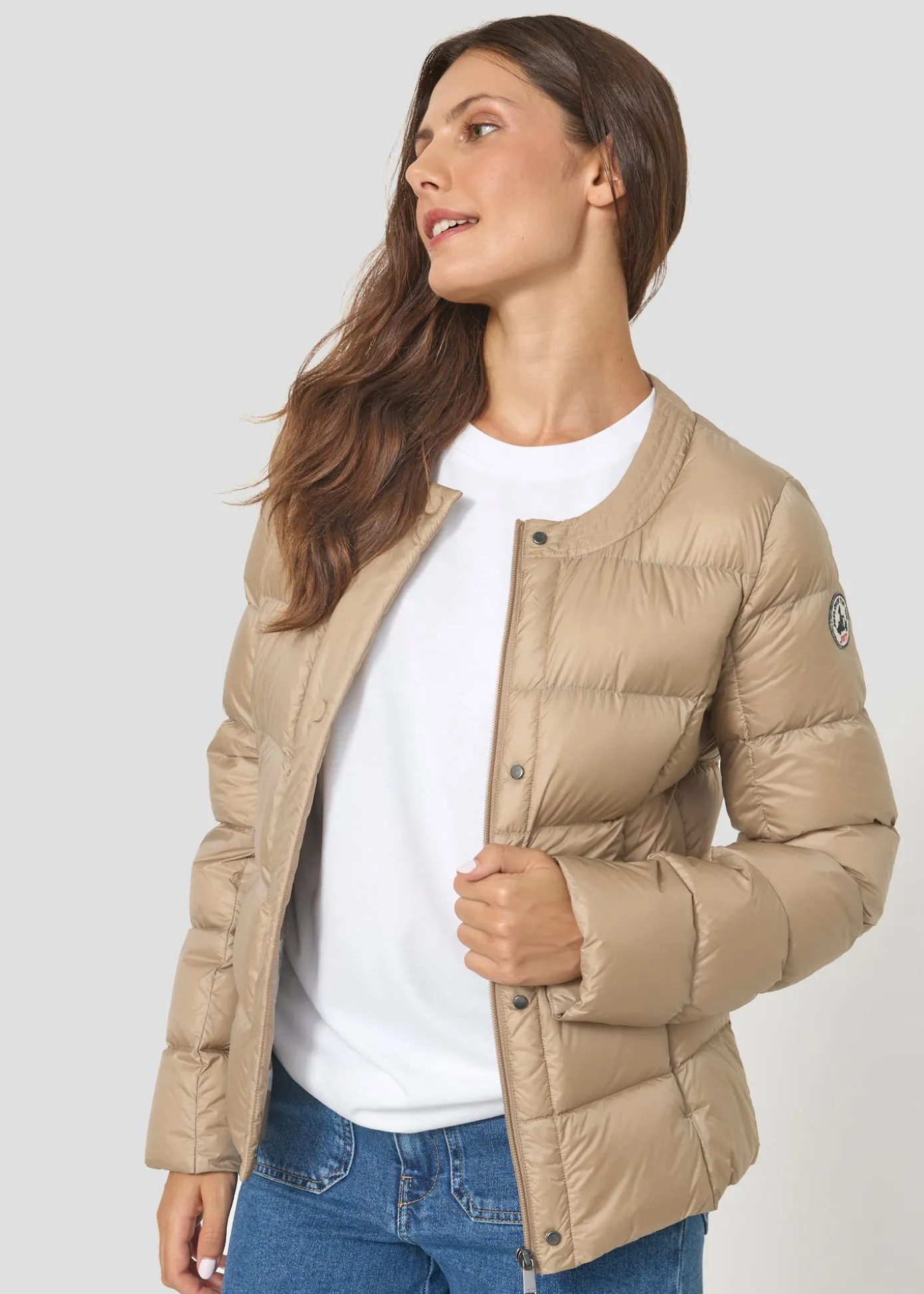 Doudoune inspirée tailleur Beige Christy