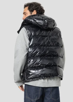 Doudoune laquée sans manches Grand Froid Noir Clappe