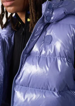 Doudoune laquée sans manches Grand Froid Raisin ombre Clappe