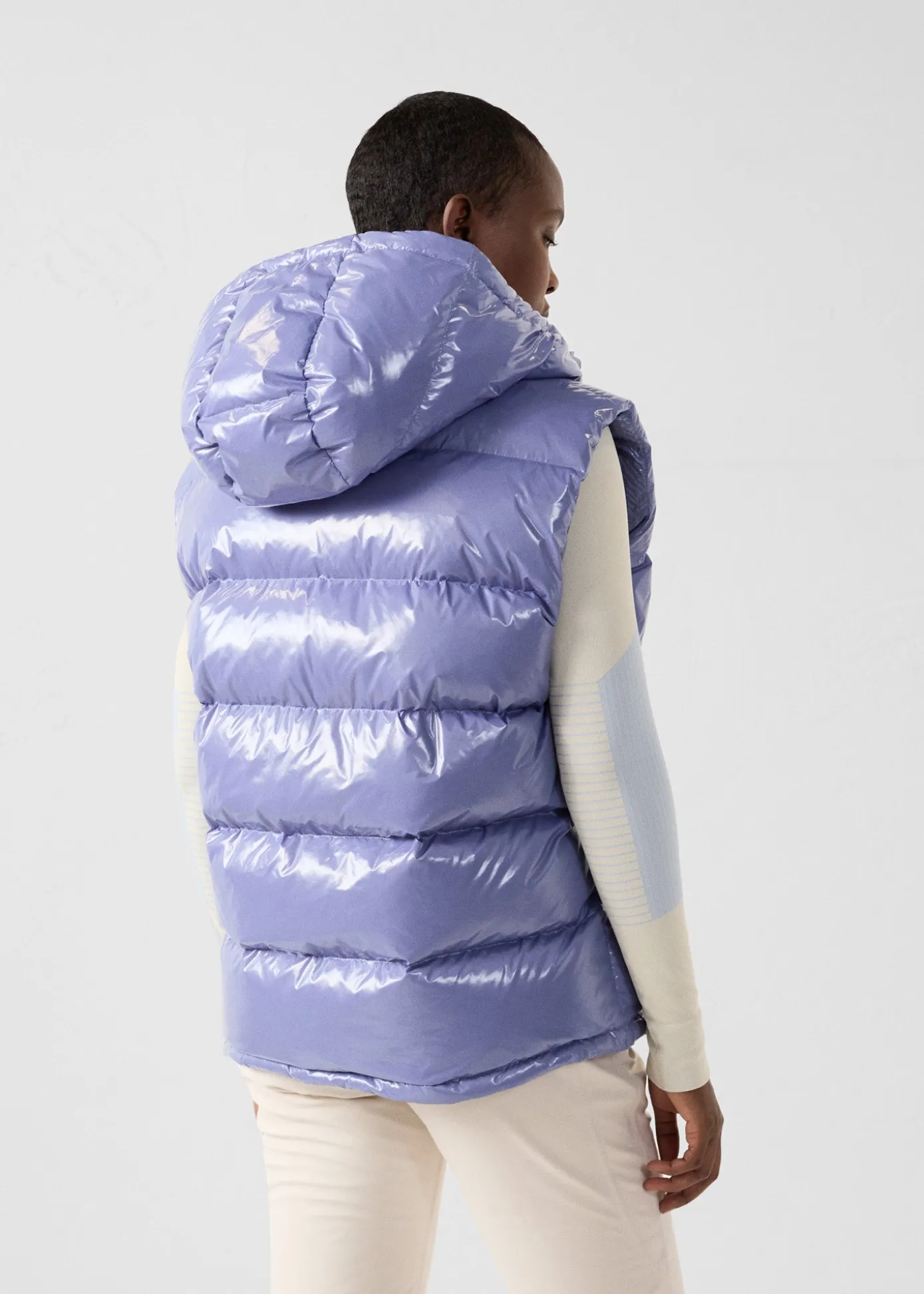 Doudoune laquée sans manches Grand Froid Raisin ombre Clappe