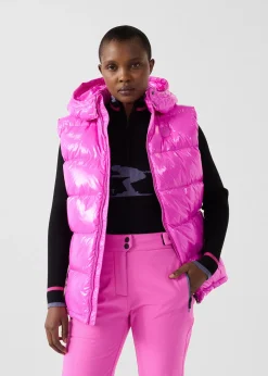 Doudoune laquée sans manches Grand Froid Rose électrique Clappe