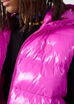 Doudoune laquée sans manches Grand Froid Rose électrique Clappe