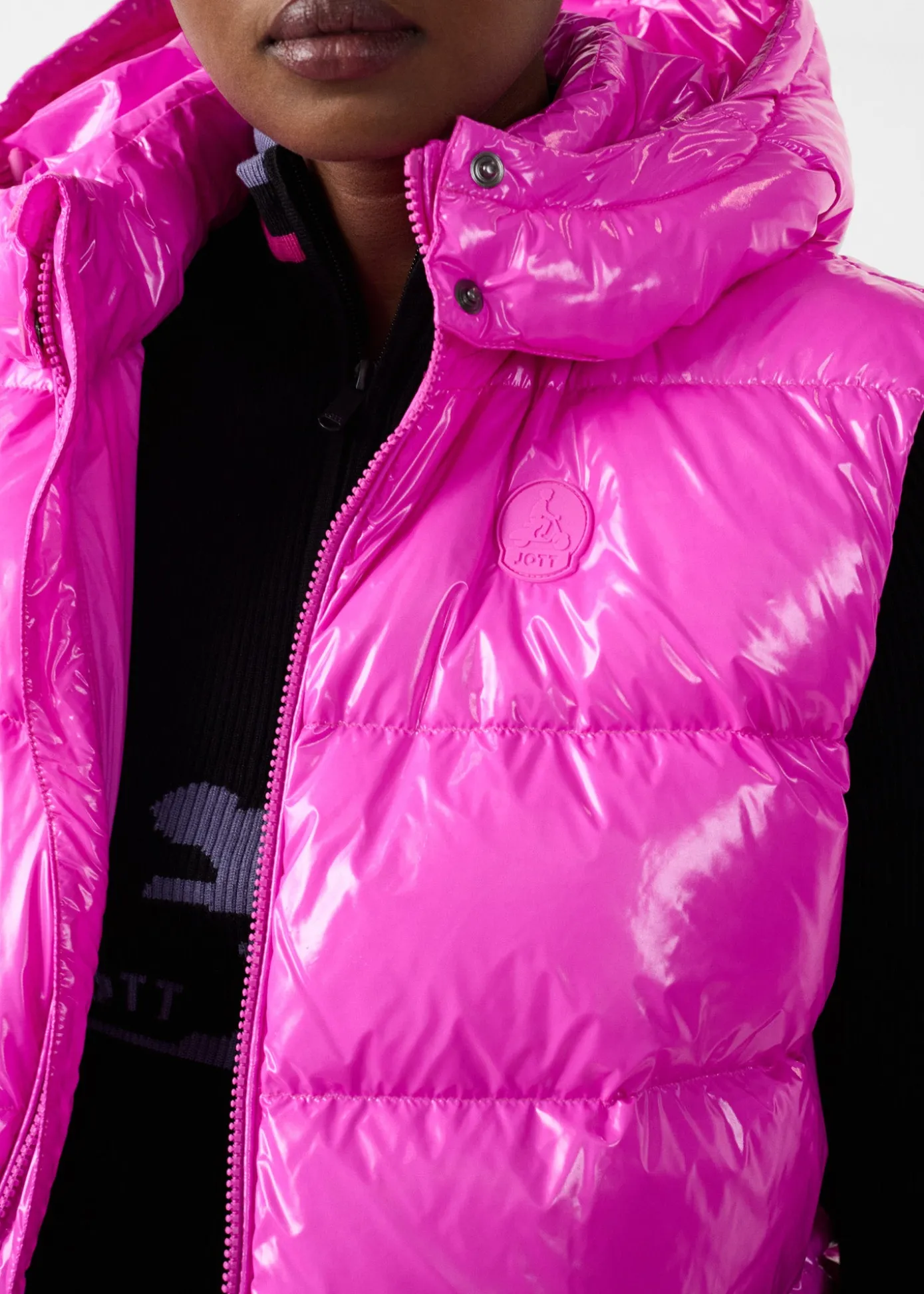 Doudoune laquée sans manches Grand Froid Rose électrique Clappe
