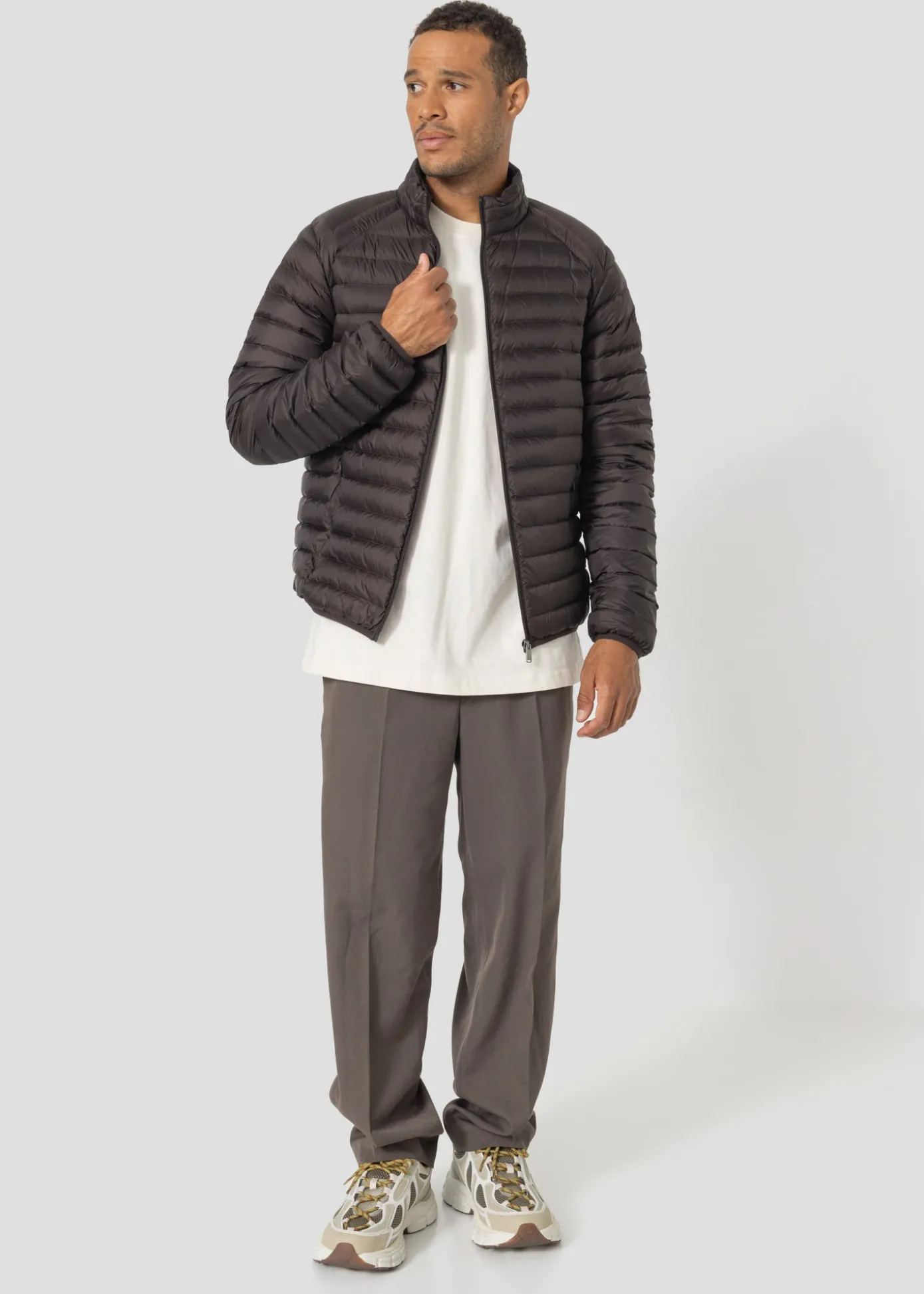 Doudoune légère Café noir Mat
