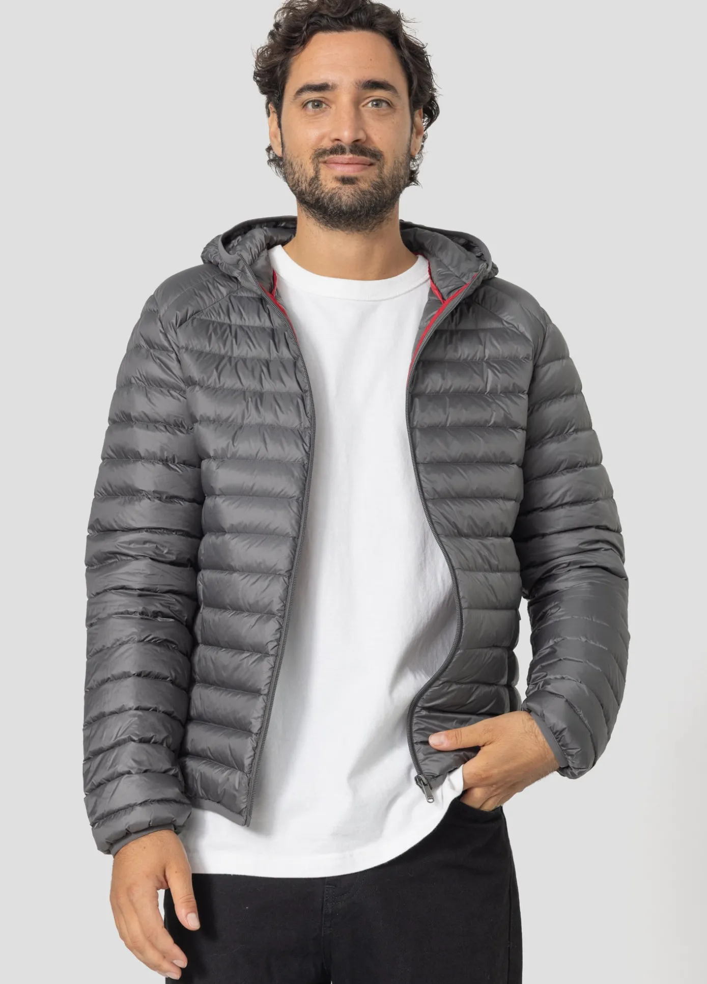 Doudoune légère à capuche Anthracite Nico