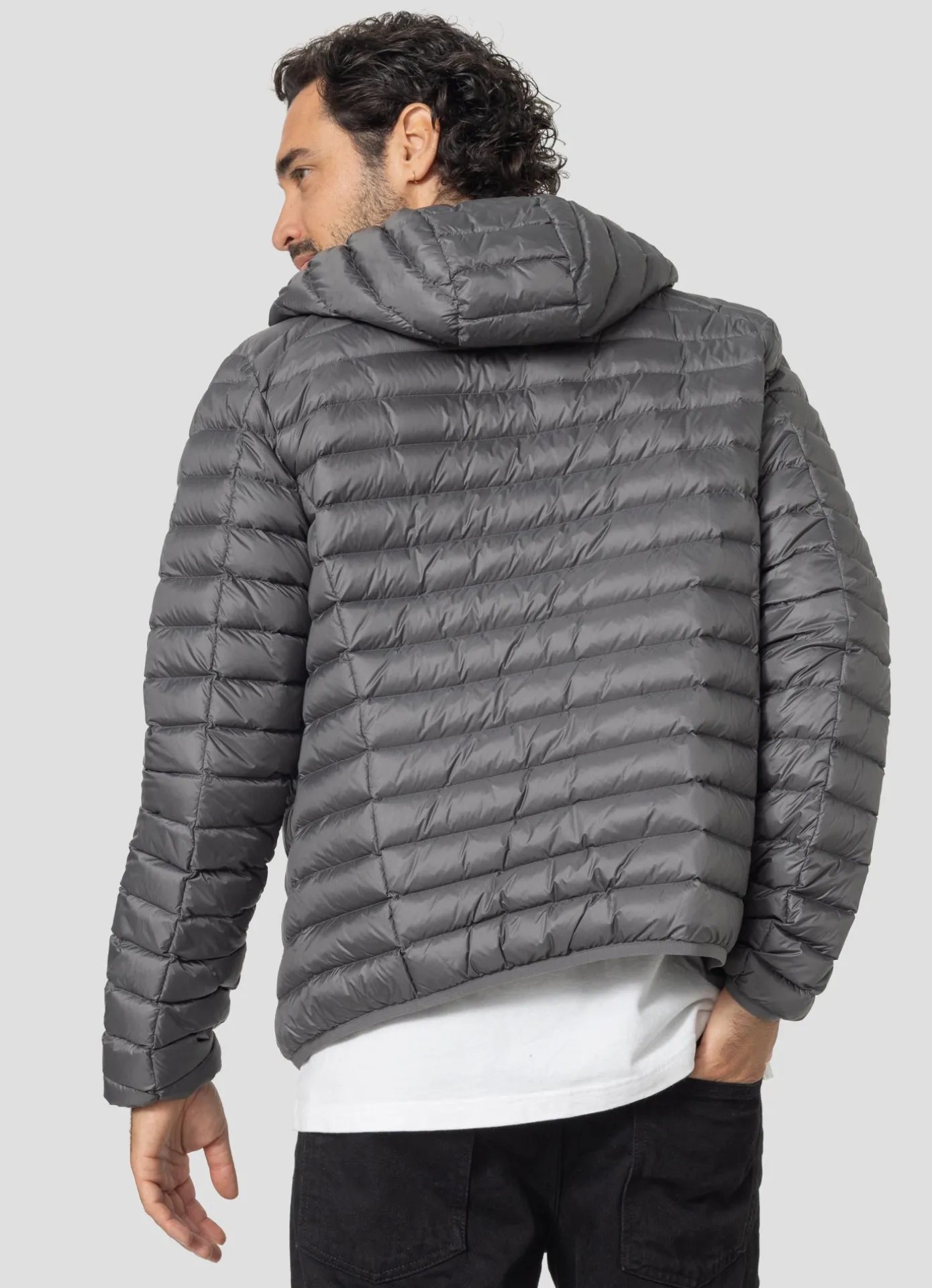 Doudoune légère à capuche Anthracite Nico