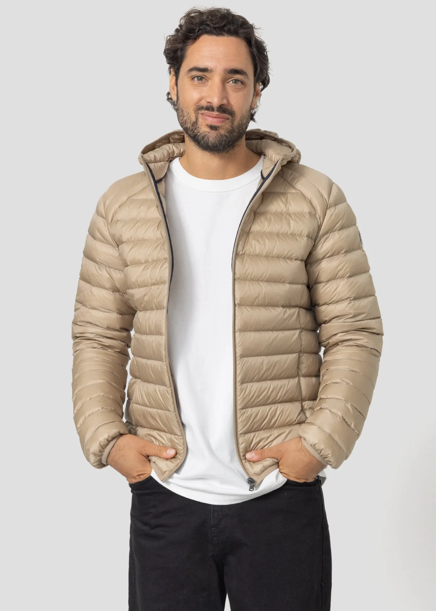 Doudoune légère à capuche Beige Nico