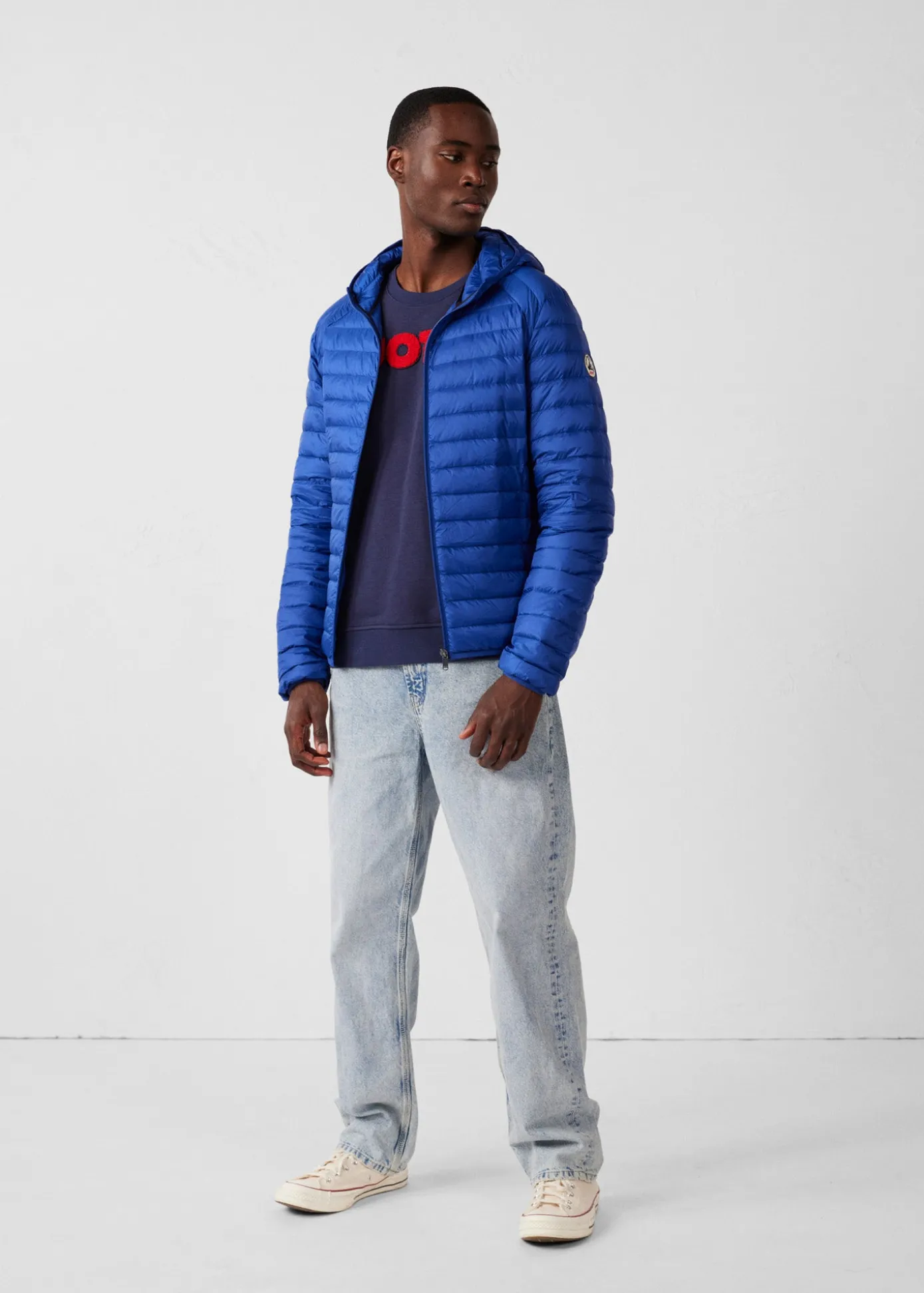 Doudoune légère à capuche Bleu cobalt Nico