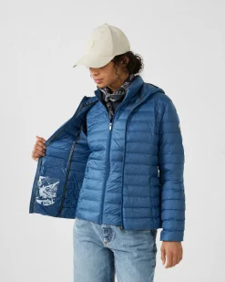 Doudoune légère à capuche Bleu jeans Cloe