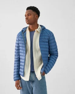Doudoune légère à capuche Bleu jeans Nico