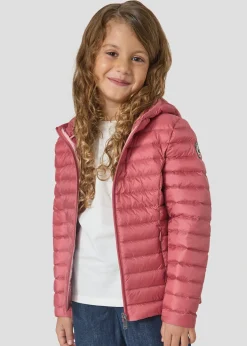 Doudoune légère à capuche enfant Velours rose Carla