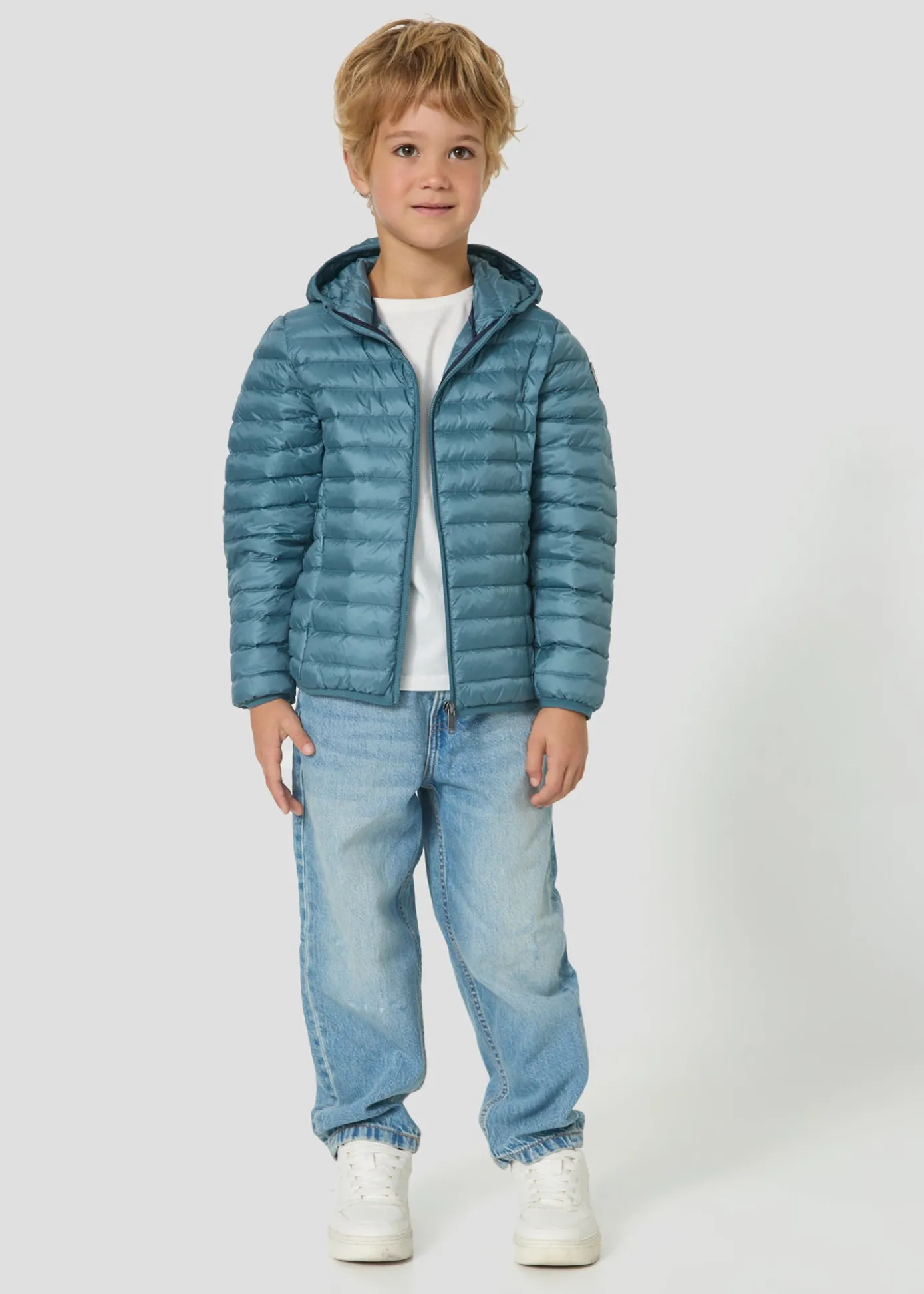 Doudoune légère à capuche enfant Bleu tempête Hugo