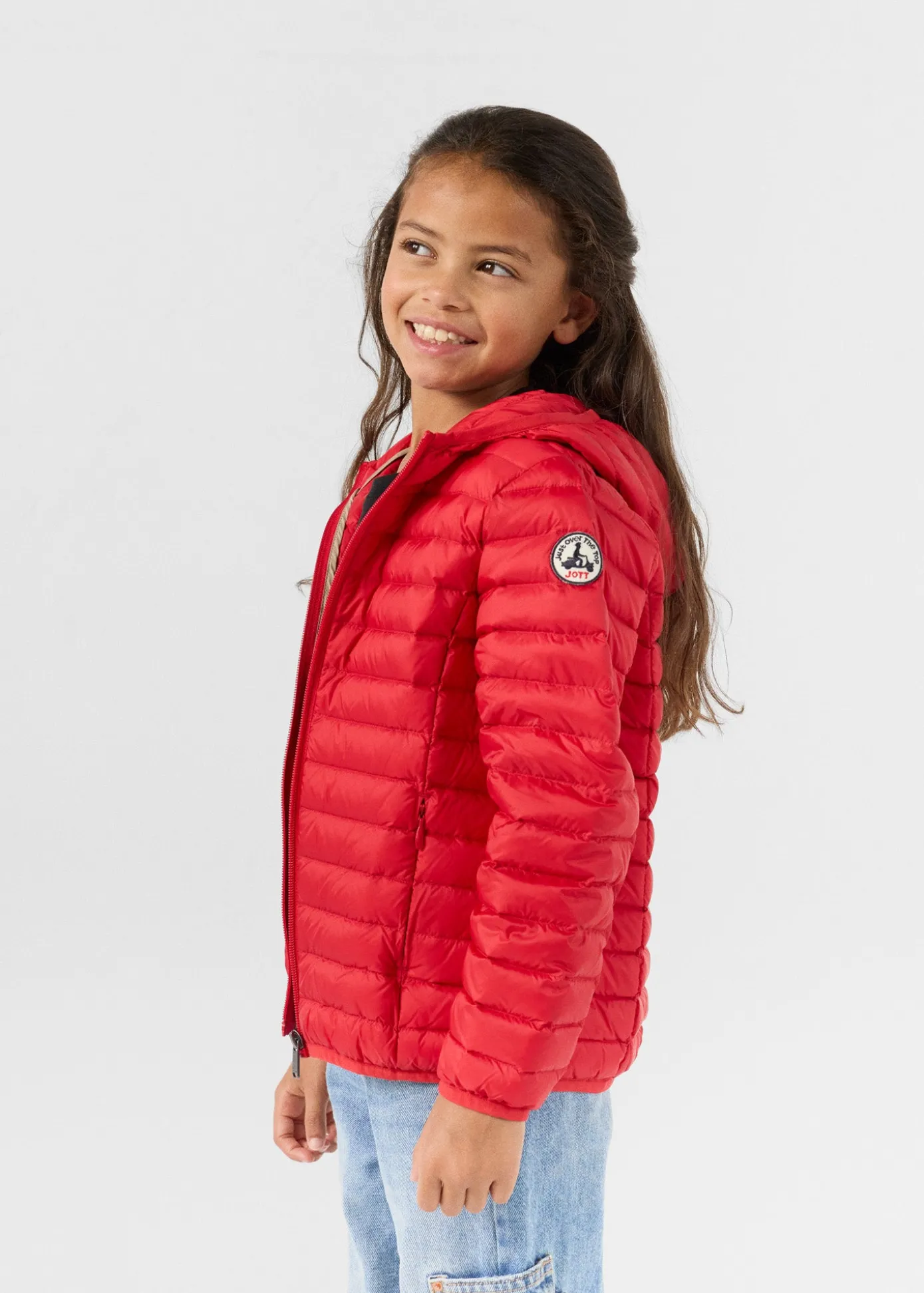 Doudoune légère à capuche enfant Rouge carmin Hugo