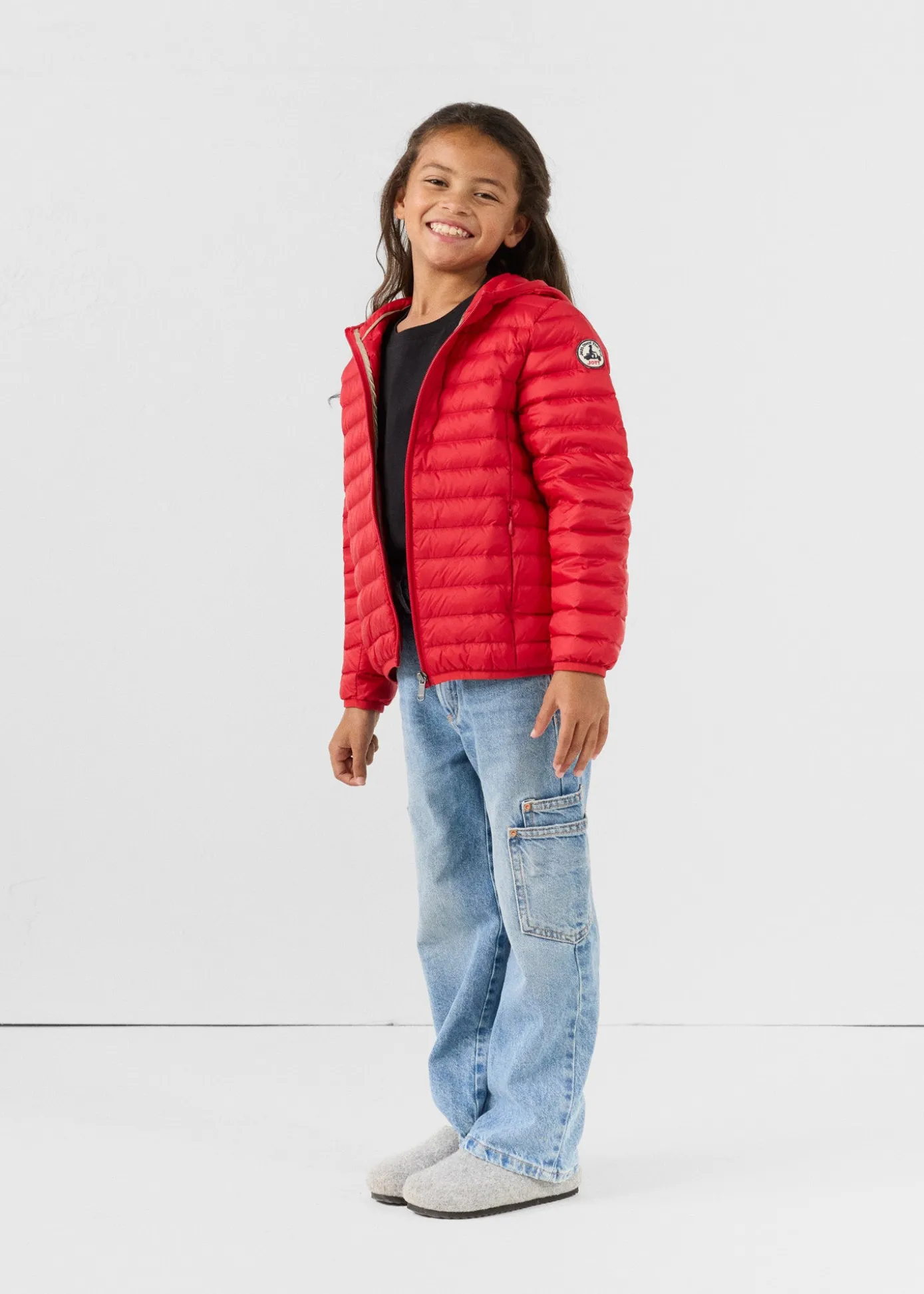 Doudoune légère à capuche enfant Rouge carmin Hugo